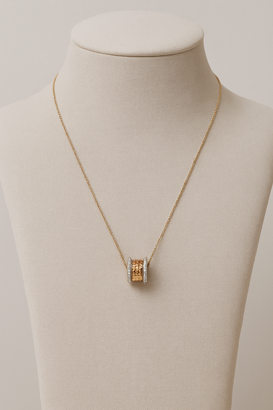 Eternal Glow – Collier Cylindre Or Rose & gold dore