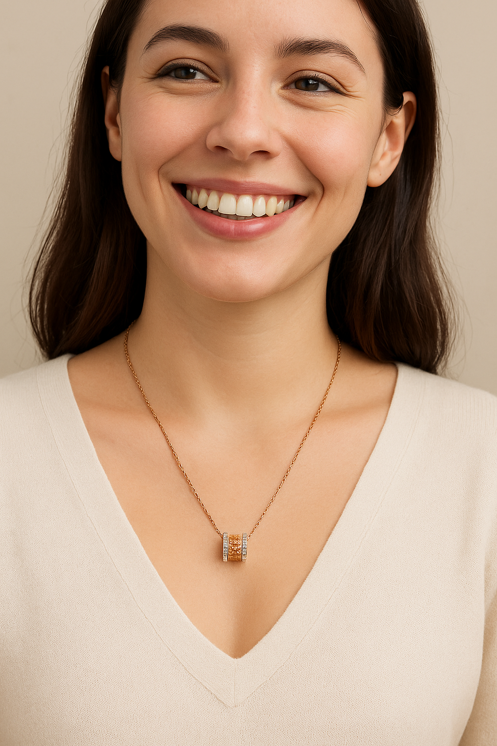 Eternal Glow – Collier Cylindre Or Rose & gold dore