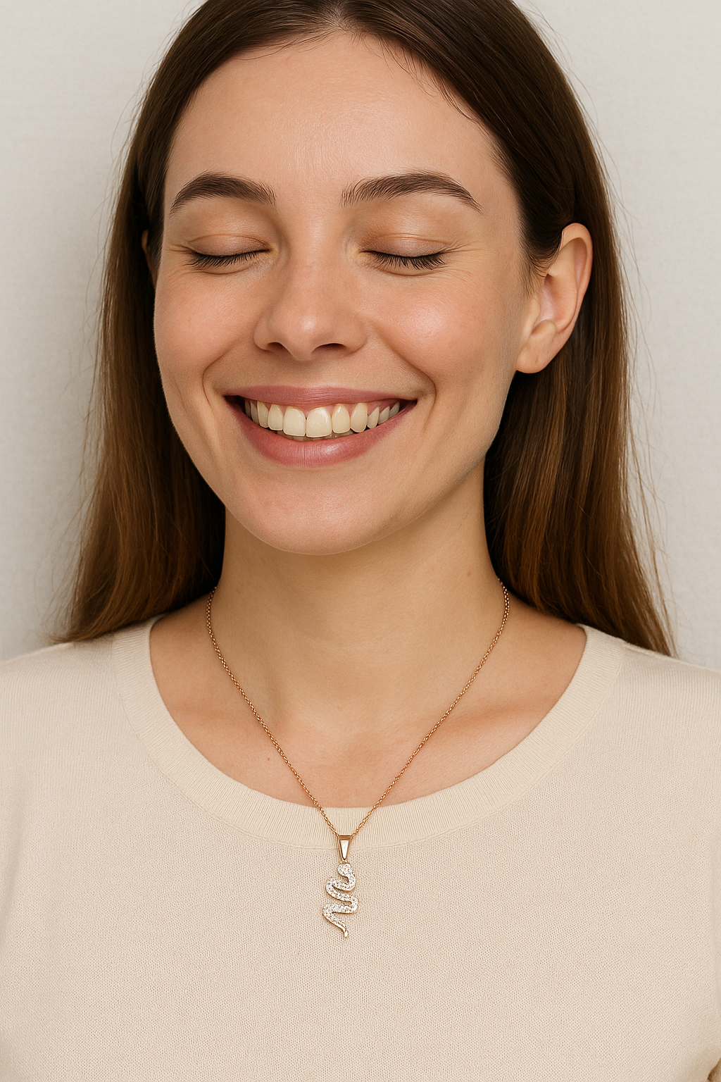 Crystal Serpent – Collier Serpent Or Rose & Cristaux Étincelants