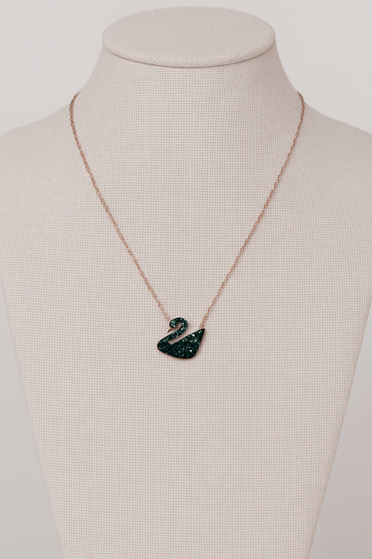 Emerald Swan – Collier Cygne Vert en Acier Inoxydable